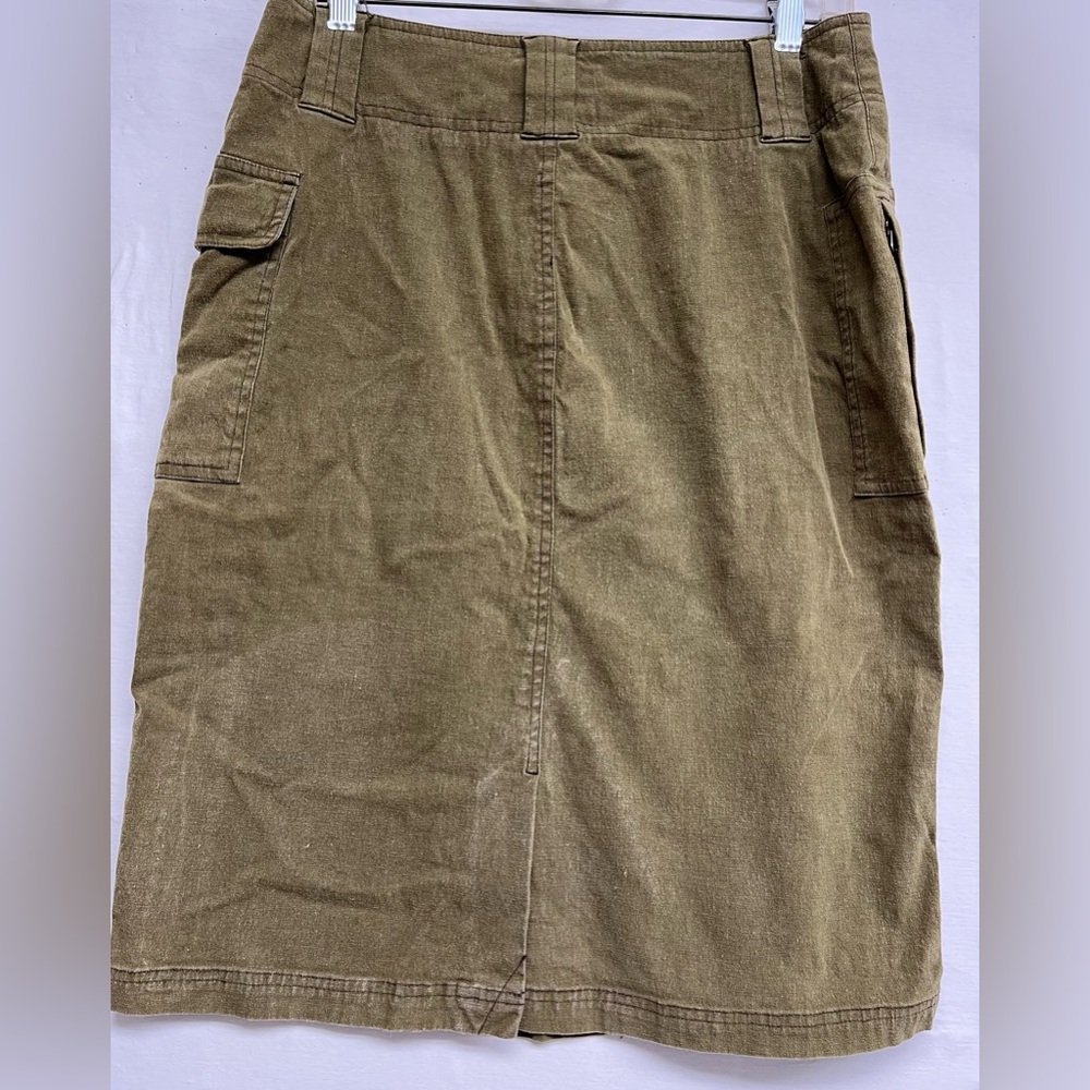 REI Women's Size 8 Olive Green Cargo Utility Skirt Cotton Canvas Hiking Gorpcore - Picture 8 of 8